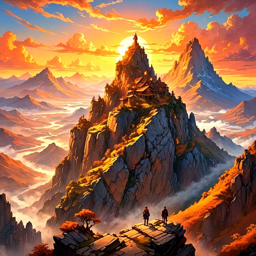 Fantastical Sunrise Landscape in Detailed Matte Painting