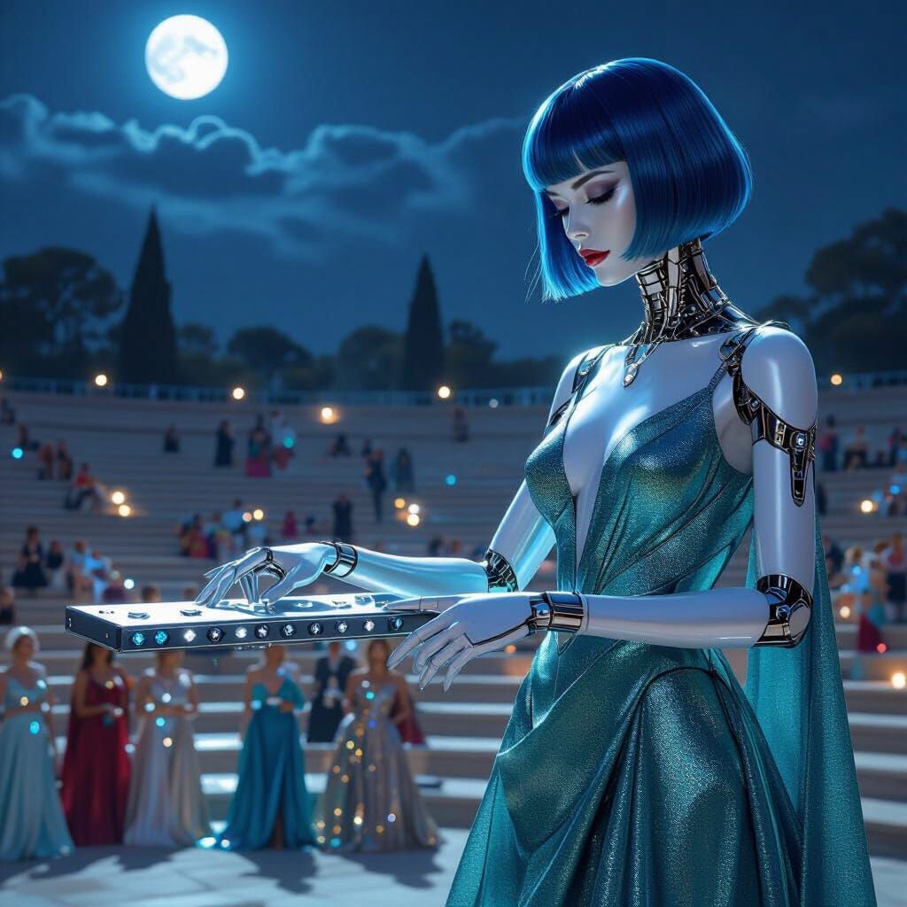 Android Musician in Alien Amphitheater