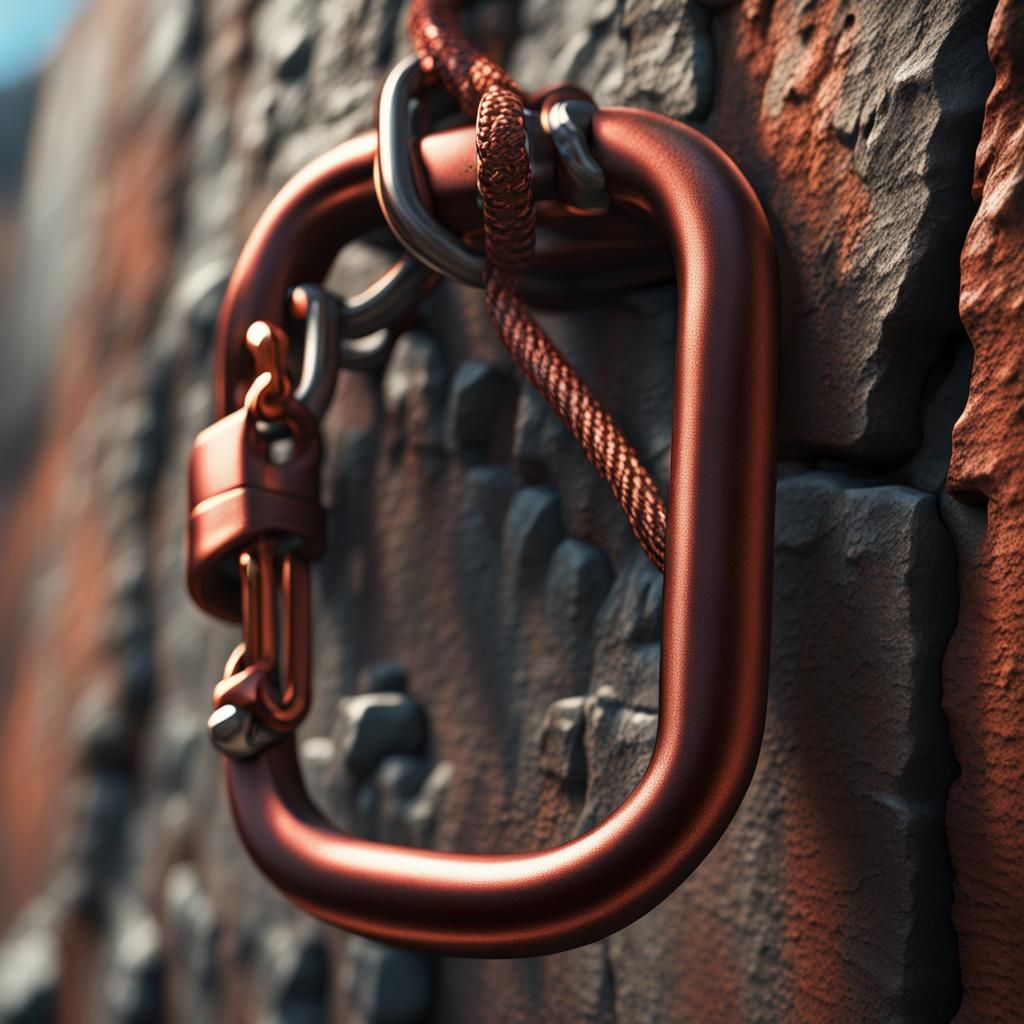 Quickdraw Carabiner on Steep Wall: Detailed Matte Painting
