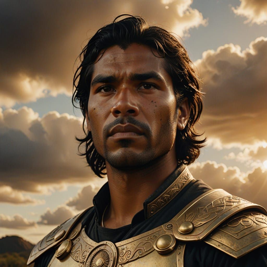 Aboriginal Skyfather in Hyperrealistic Cinematic Style