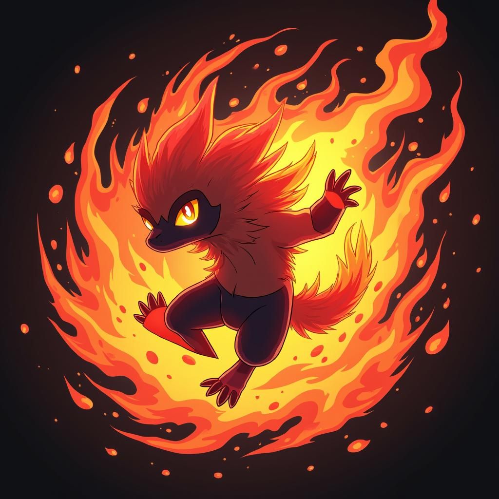 Dynamic Anime Inferno Pyro Surrounded by Fire