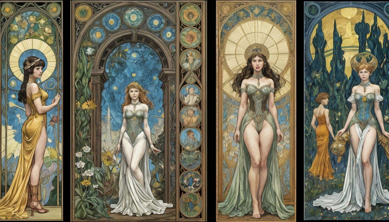 Comic Book Page: Gynoid Governess Raising Daughters