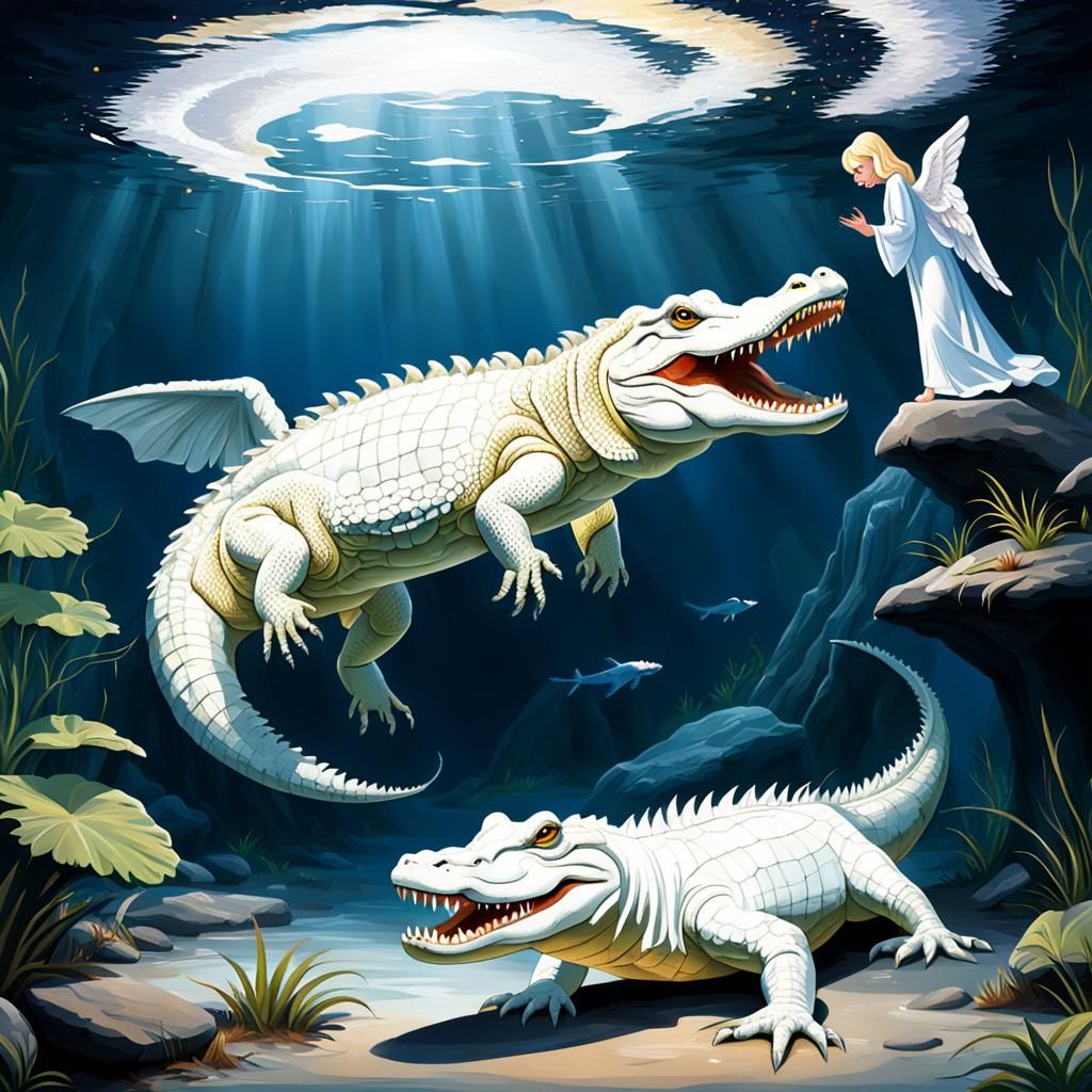Arctic Albino Alligator and Angel