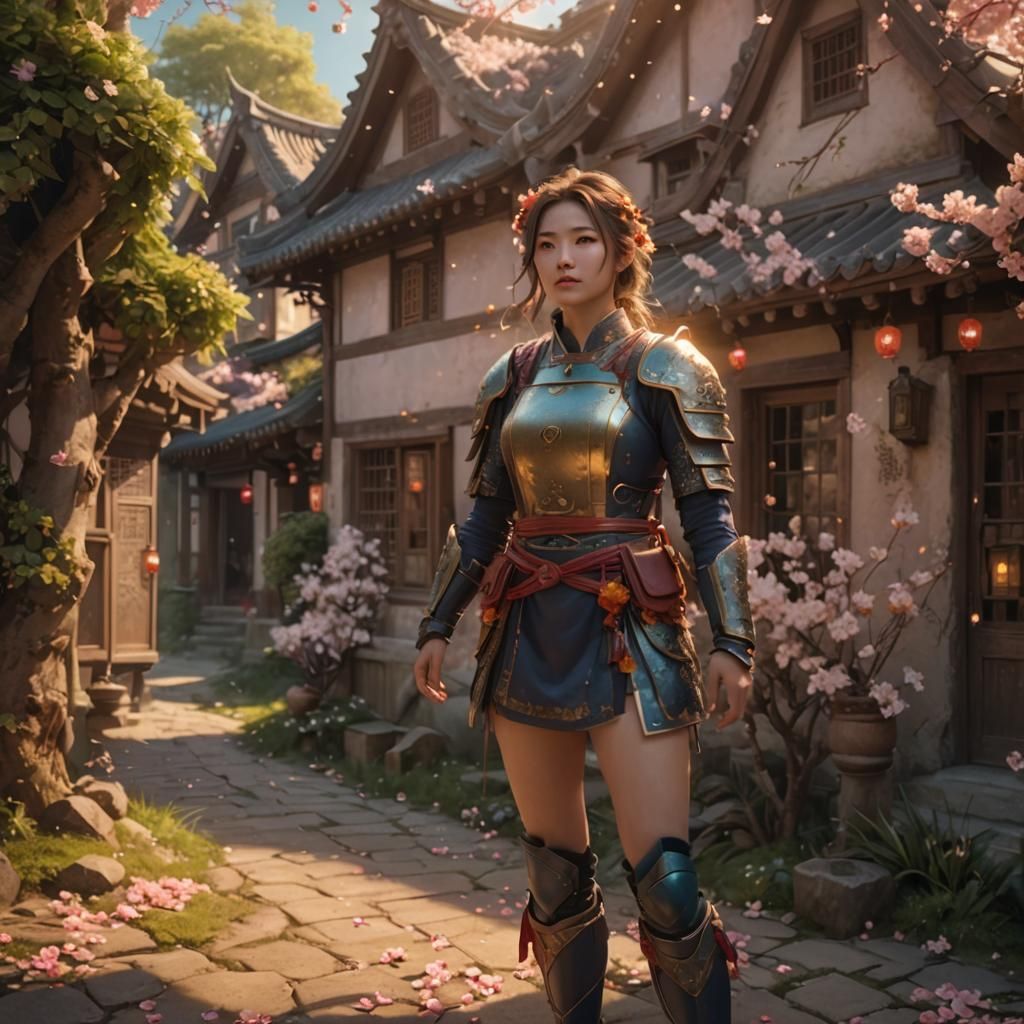 Girl in Blossoms: Fantasy Concept Art