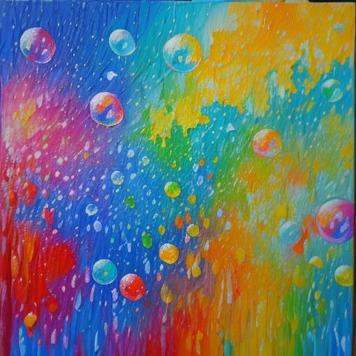 Colorful Jelly Bubbles in Expressionist Oil Painting