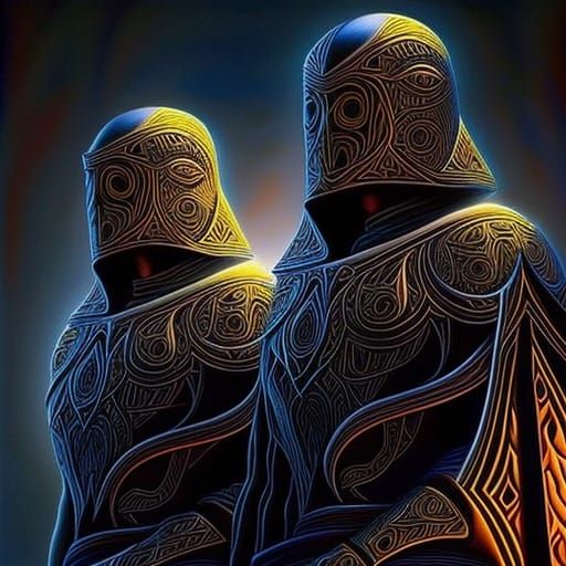 Arcane Assassins in Armored Robes, Visionary Art