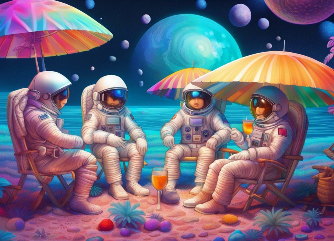Astronauts on Lunar Vacation, Cosmic Illustration