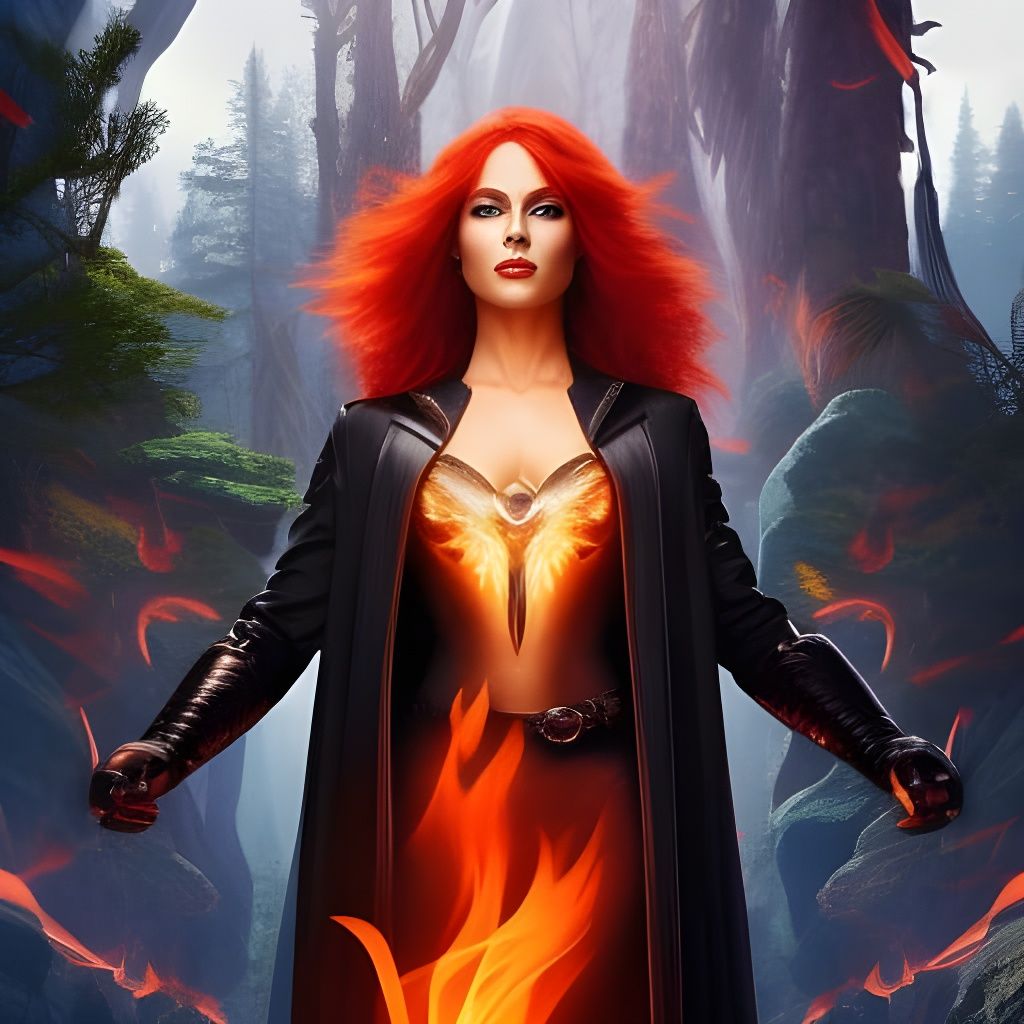 Fiery Female Adventurer in Hyperdetailed Fantasy Art