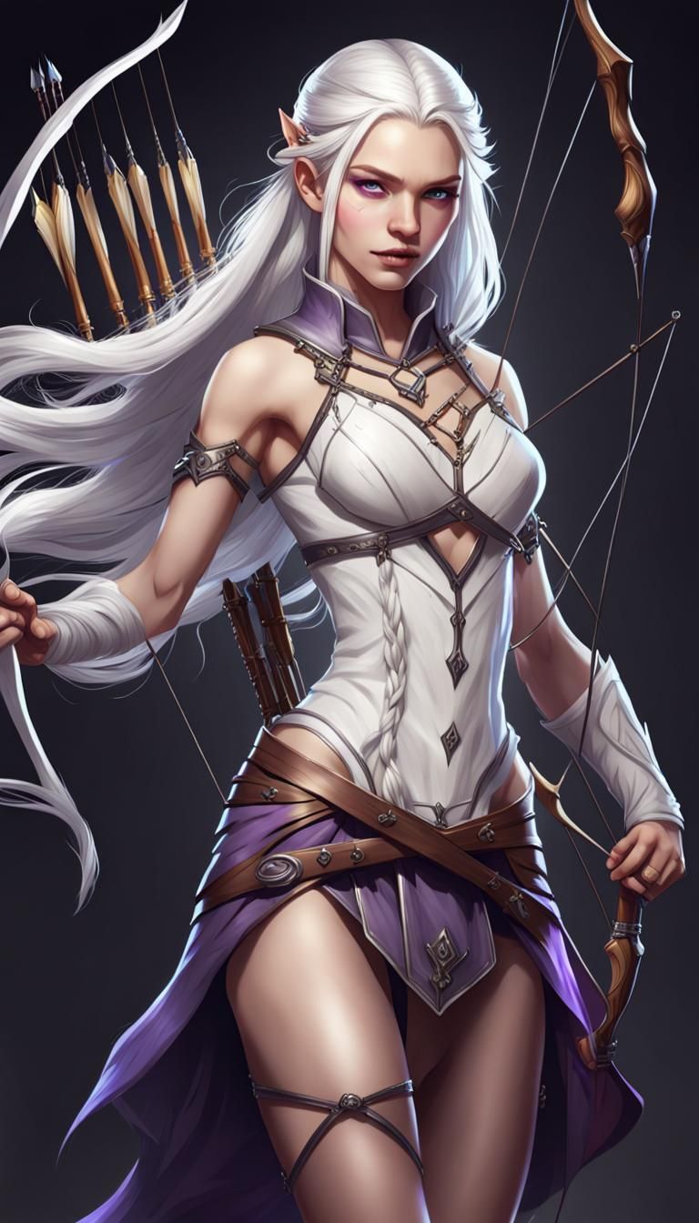 Fantasy Archer with Braided Hair Concept Art