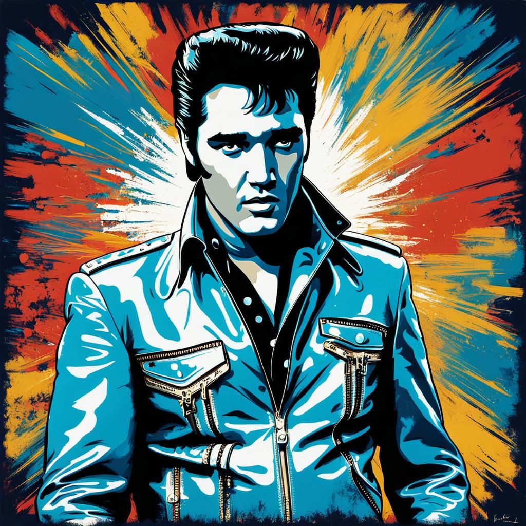 Elvis Presley in Abstract Rock n Roll Art