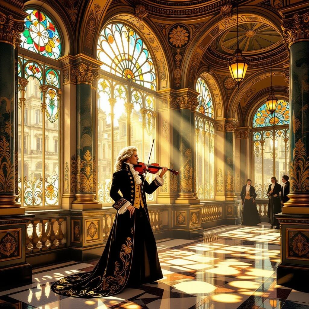 Mozart in London: Art Nouveau Cityscape