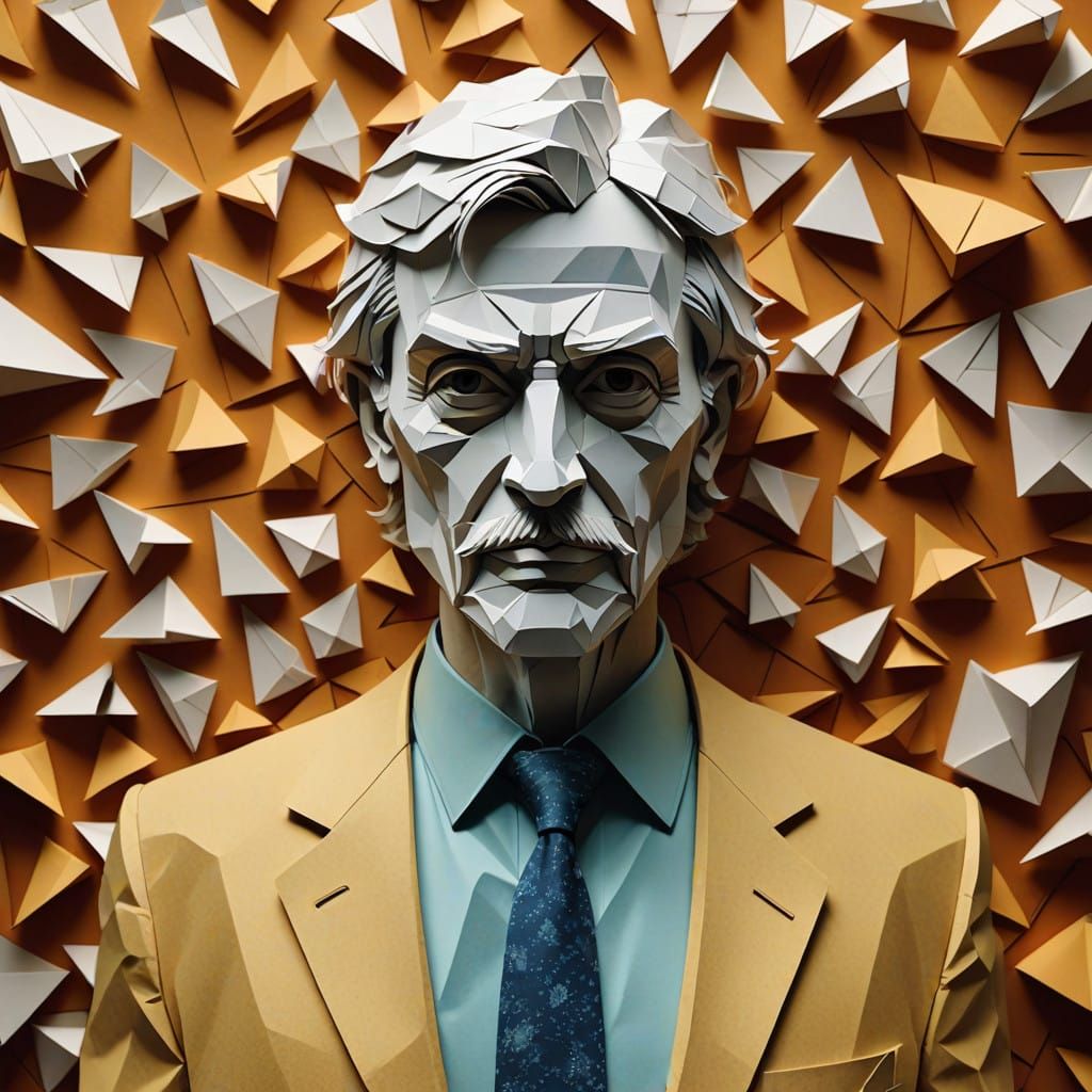 Surreal Origami Movie Poster in 8K Resolution