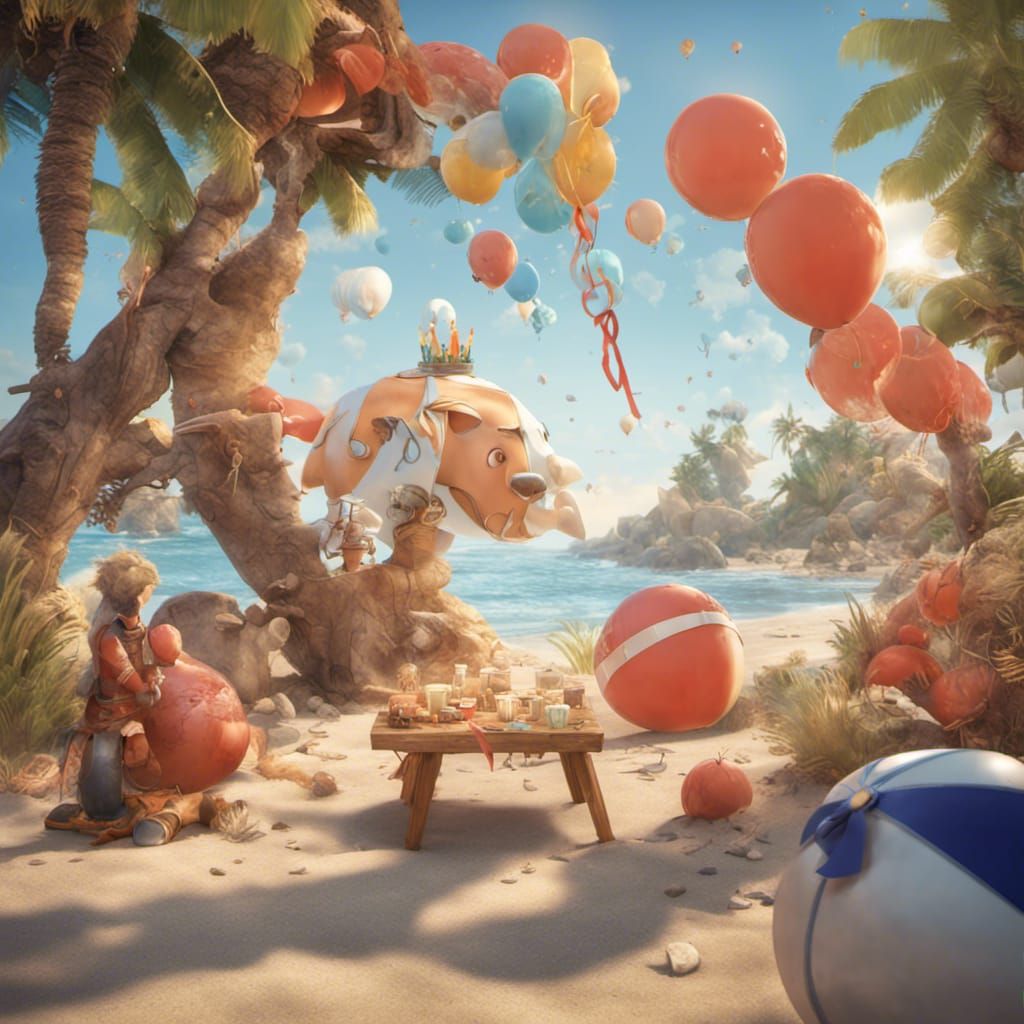 Humorous 22nd Birthday Card at the Beach