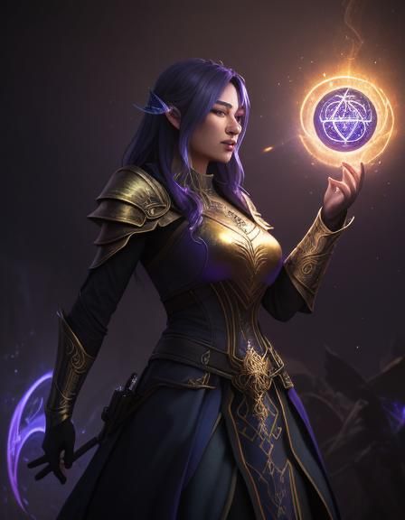 Mystic Mage Casting Spell in Epic Fantasy Style