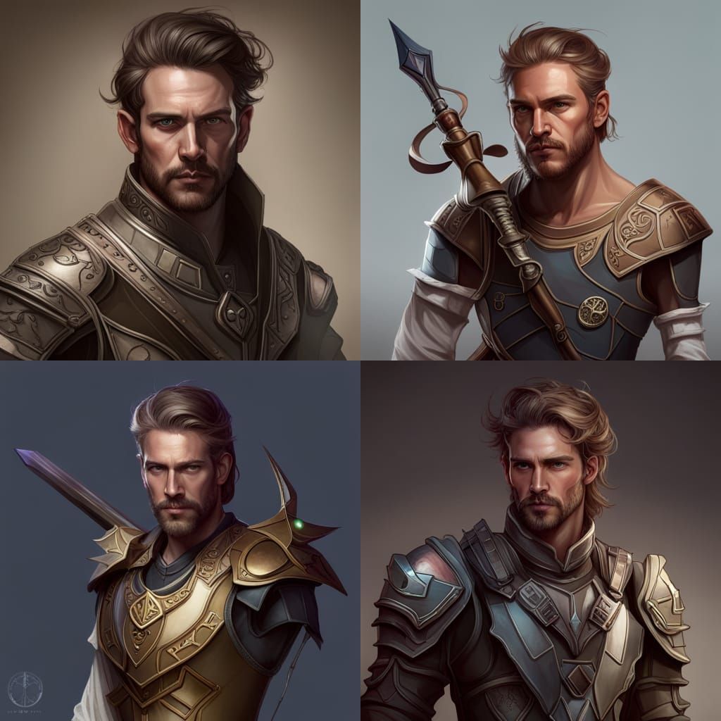 Fantasy Ranger Portrait with Bow, Detailed Digital Art