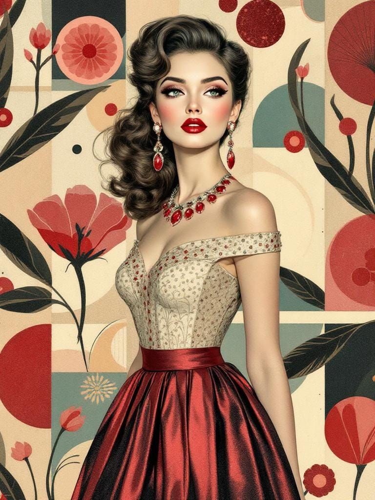 Italian Pin-Up in Kay Nielsen and Silivonchik Style