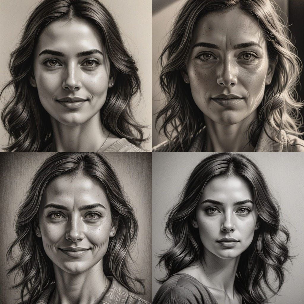 Photorealistic Pencil Portrait of Özge Törer