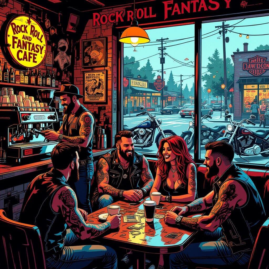 Rock & Roll Cafe Fantasy Scene
