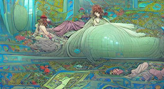 Satori Sativa: Art Deco, Rococo, and Ukiyo-e Fusion