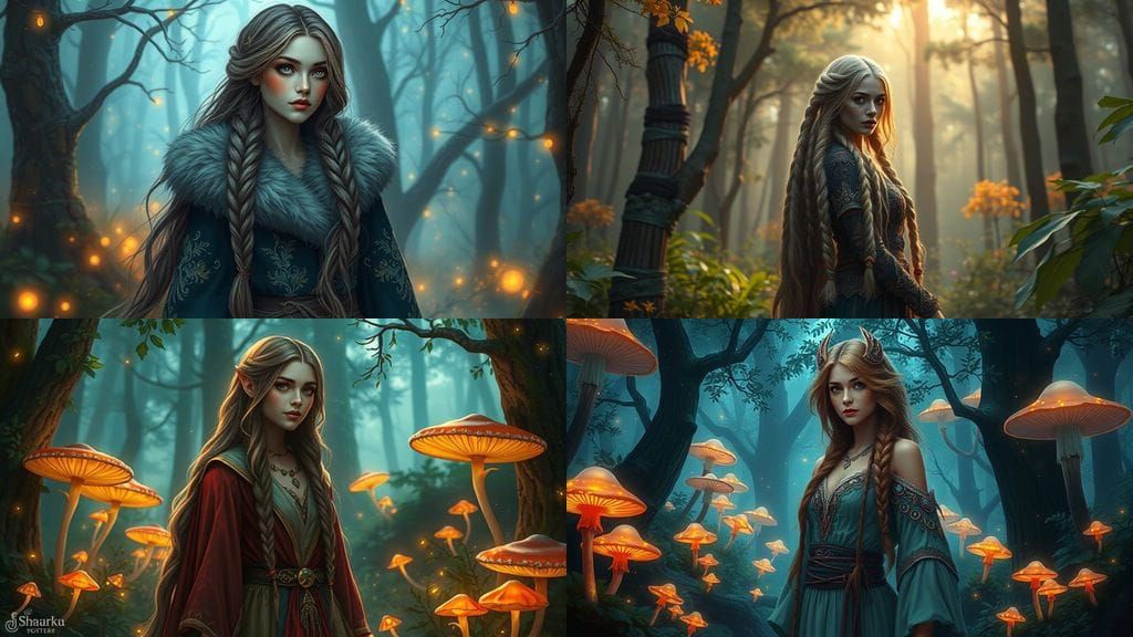 Mythical Russian Beauty in Fantasy Forest
