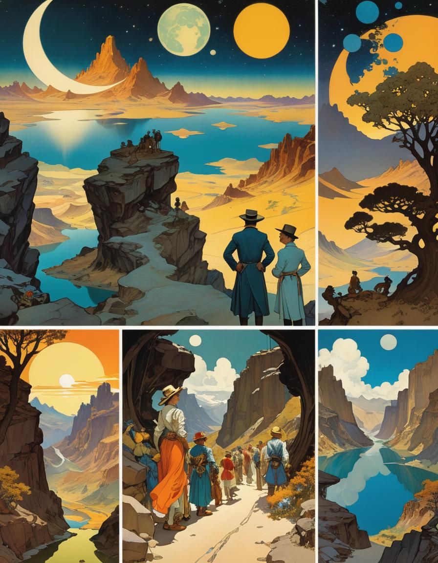 Android Avatars in Dreamlike Comic Art