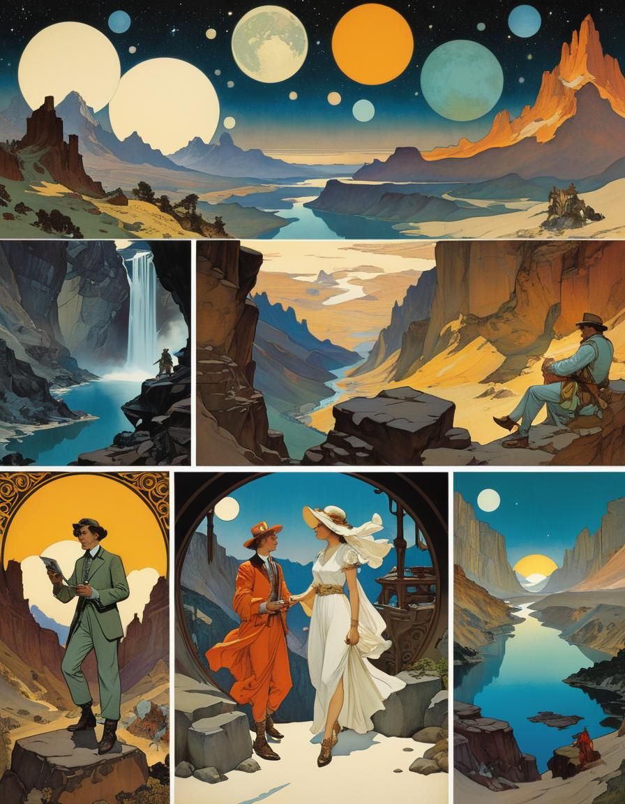 Android Avatars in Valley: Comic Book Art