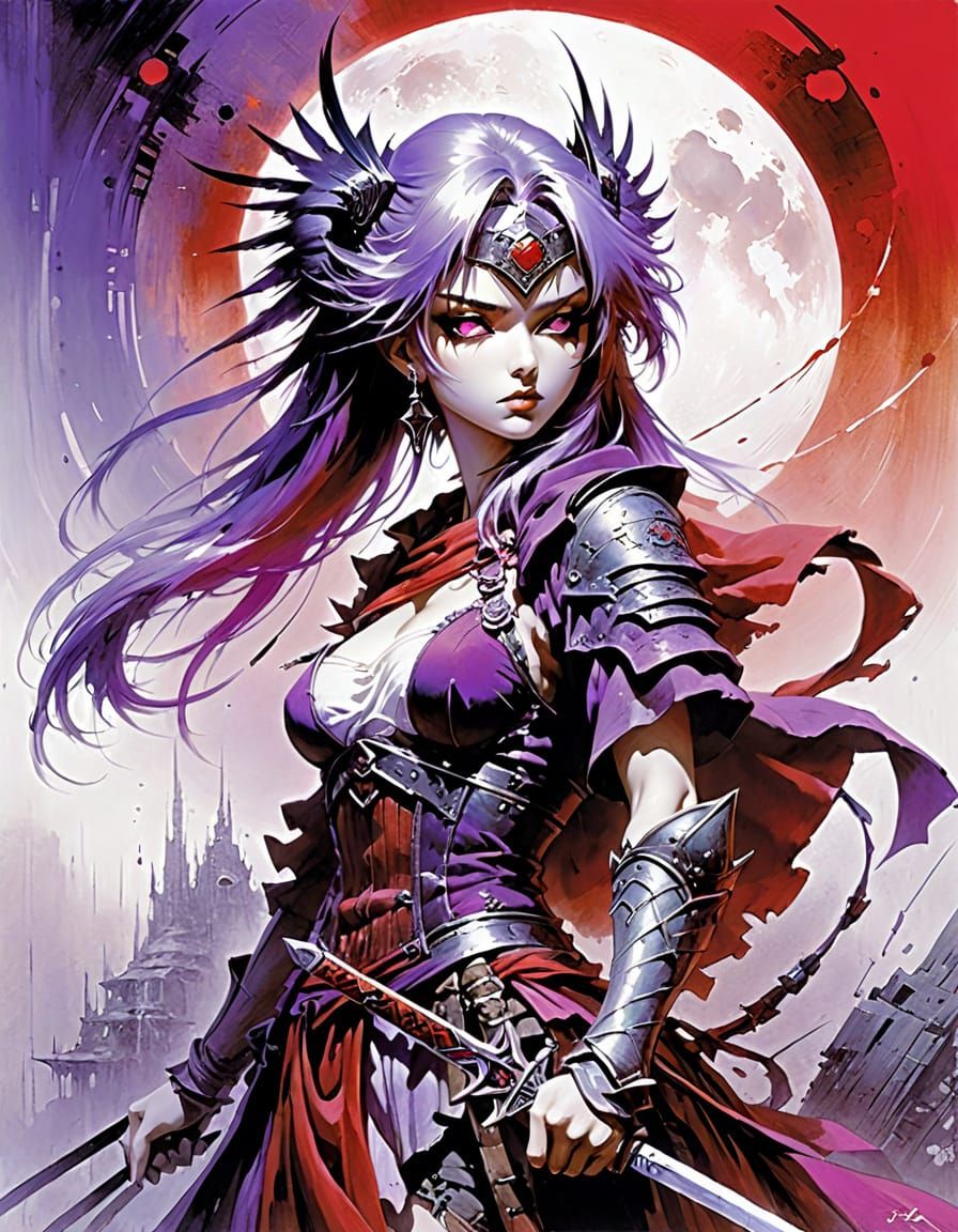 Sensual Abstract Art in Purple, Pink, and Red