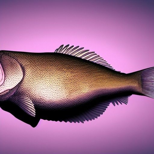 Bass Fish Swallowing Human in Film Noir Style