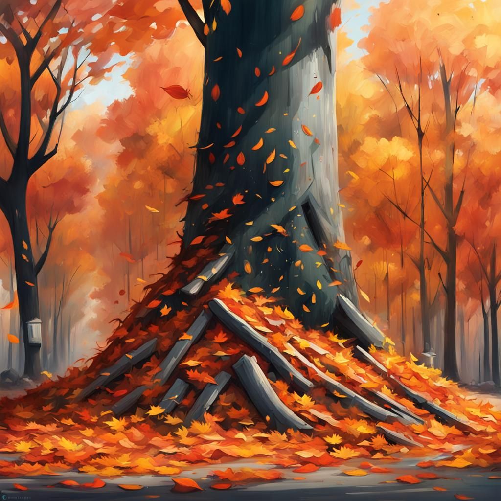 Autumn Forest in Graffiti Art Style