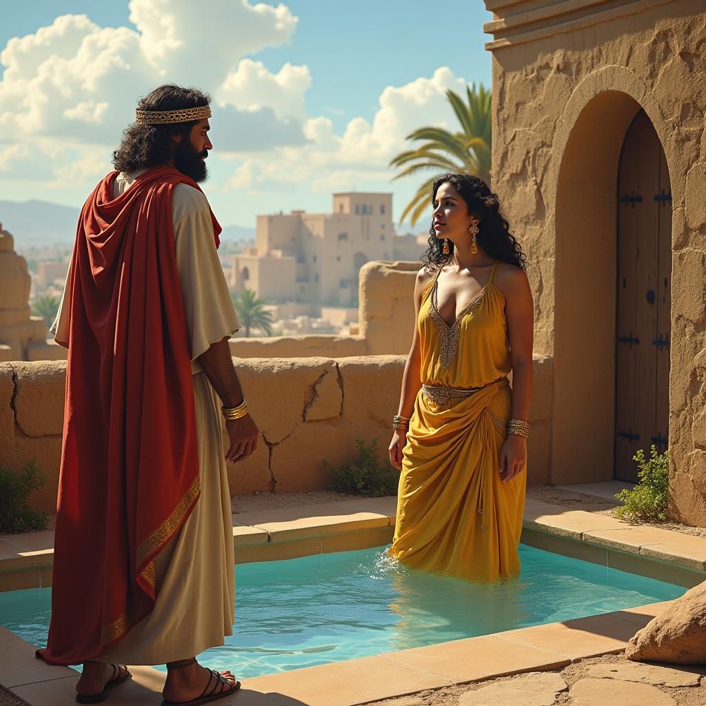 King David and Bathsheba Rooftop Scene