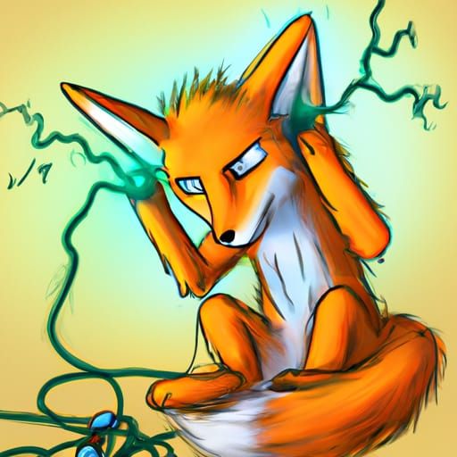 Cute Fox with Static Electricity