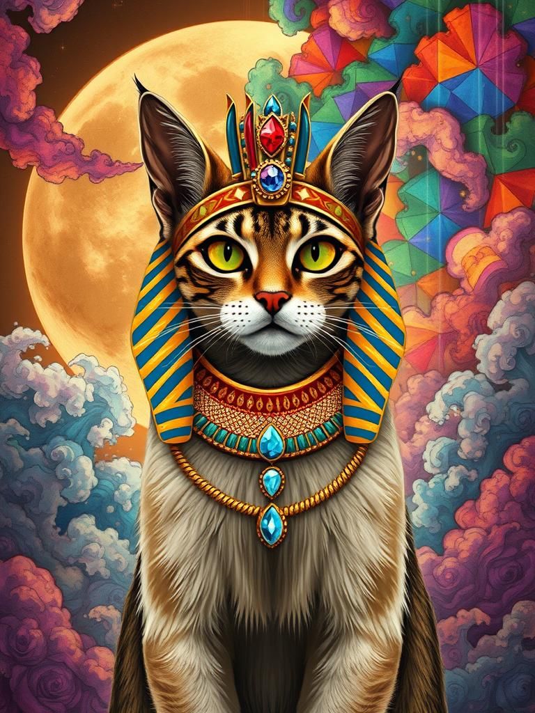 Captivating fluffy Egyptian queen  Cat , attractive poses, f...