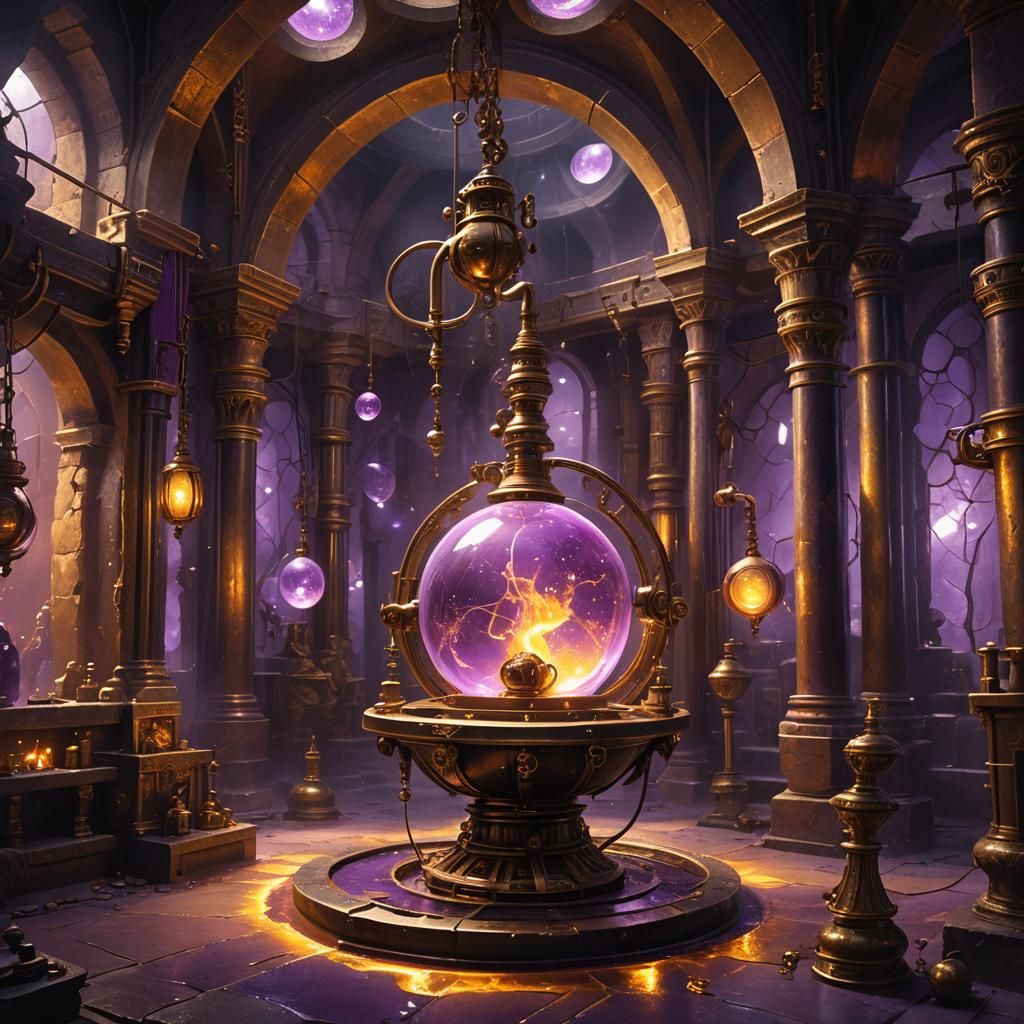 Shadok in Mystical Lab, Digital Matte Painting