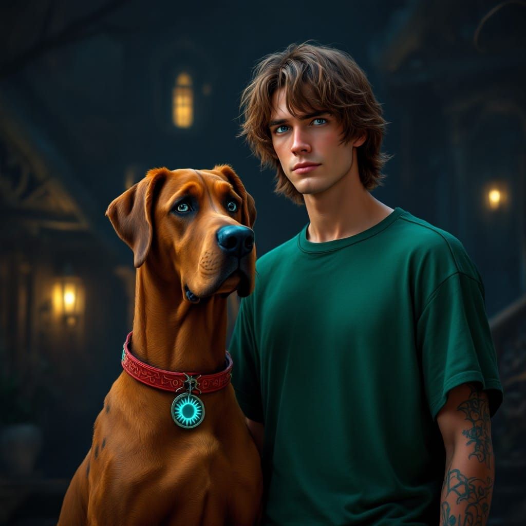 Breathtakingly Handsome Shaggy in Haunted Mansion Setting