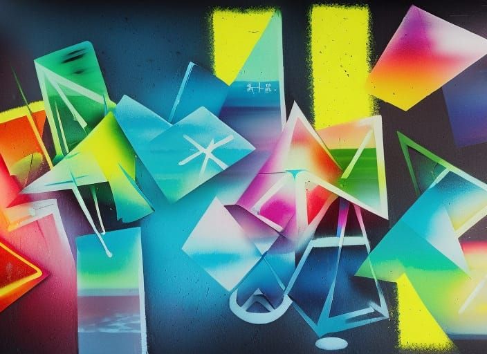 Colorful Runes Graffiti Art in Urban Style