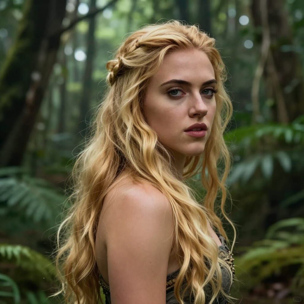 Ethereal Fantasy Portrait of a Golden-Haired Woman