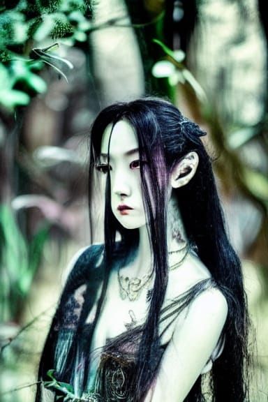 Ethereal Goddess of Ancient Myth in Asian Horror Style