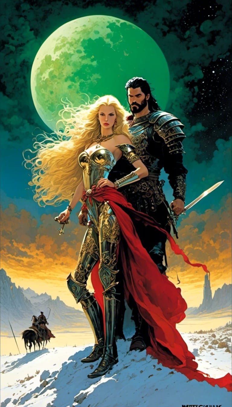 Gothic Romance Cover: Woman Embraces Warrior
