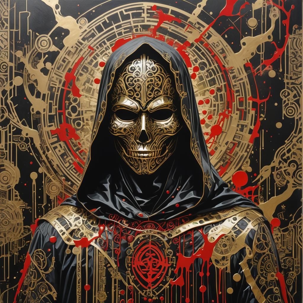 Masked Ghost in Modern Art Style