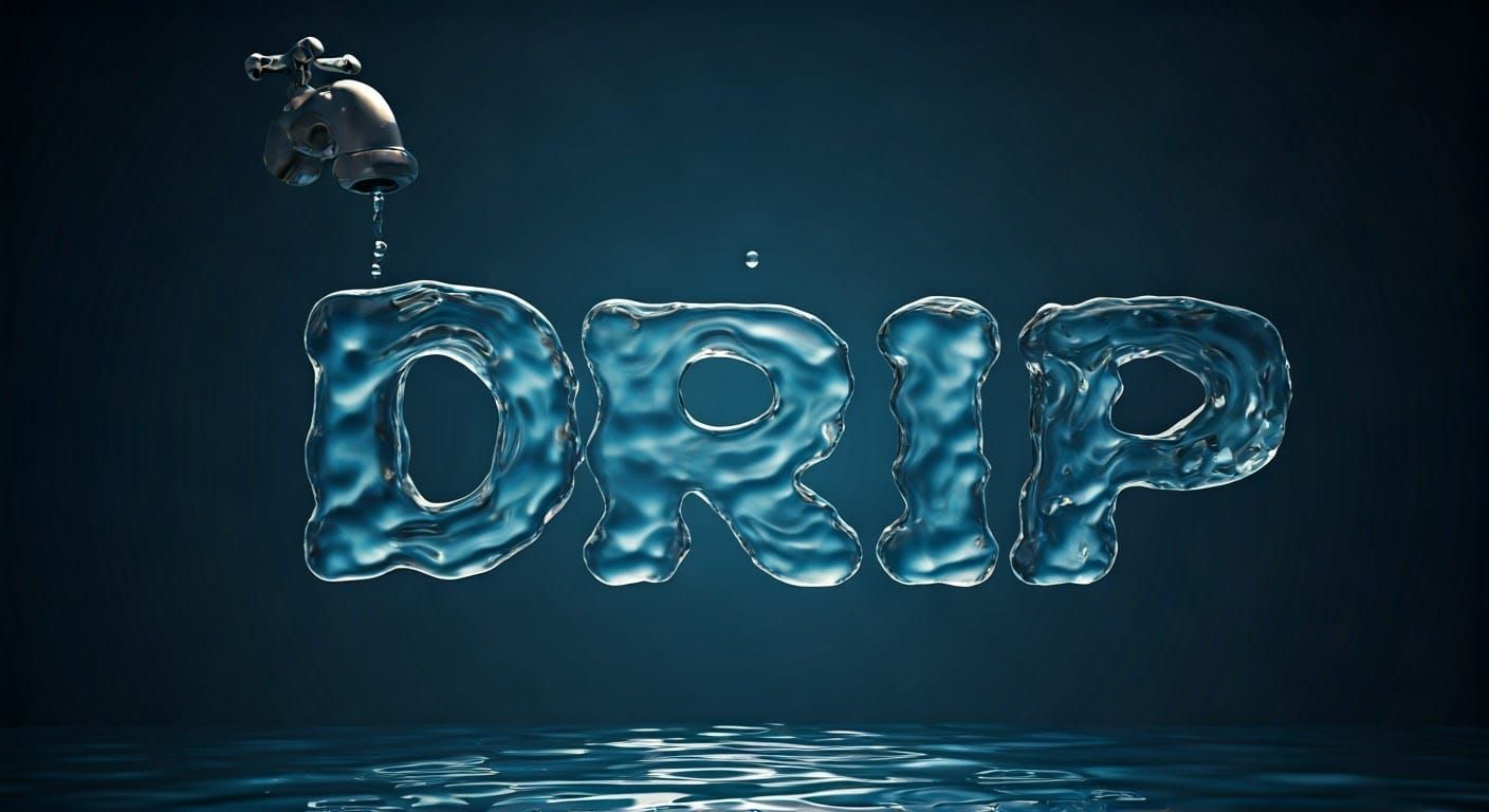 Leaky Faucet with Suspended Water Droplets