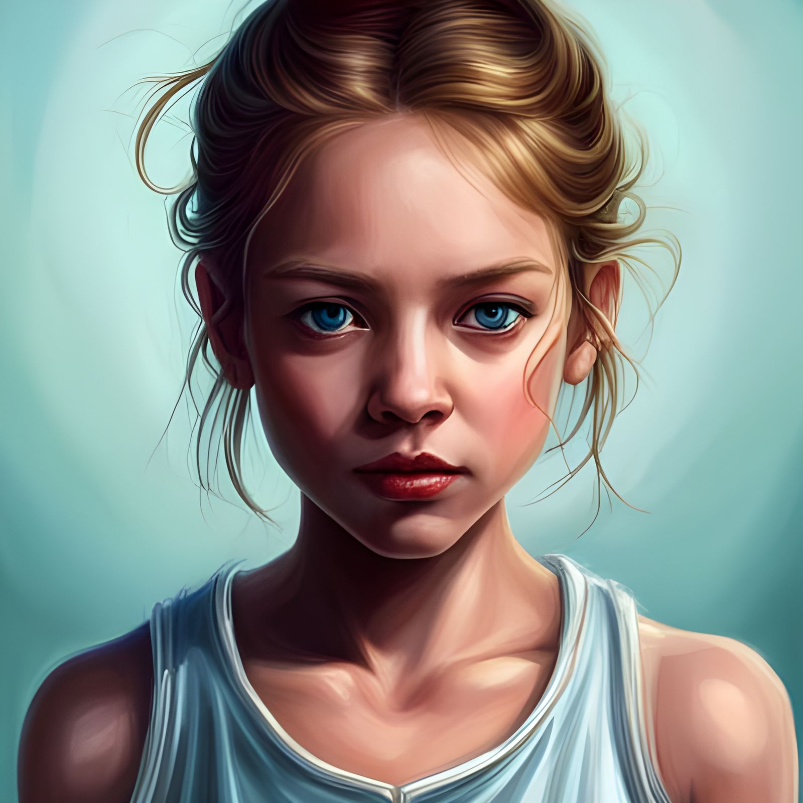 Hyperrealistic Princess Portrait with Colorful Background