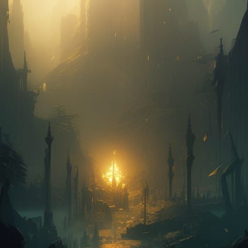 Detailed World Map in Dark Fantasy Style