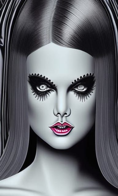 Surreal Portrait in Style of Horror Manga