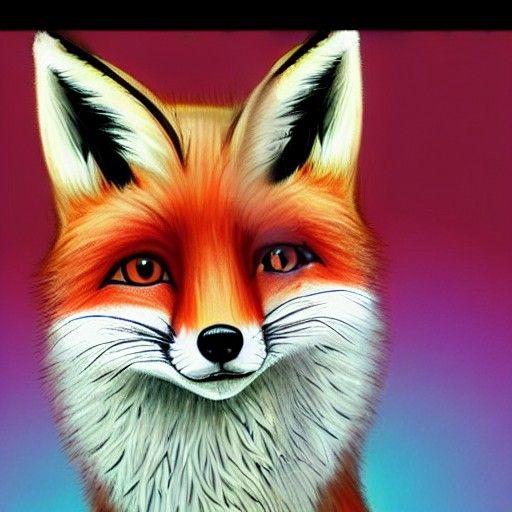 Adorable Fox in Digital Art Style
