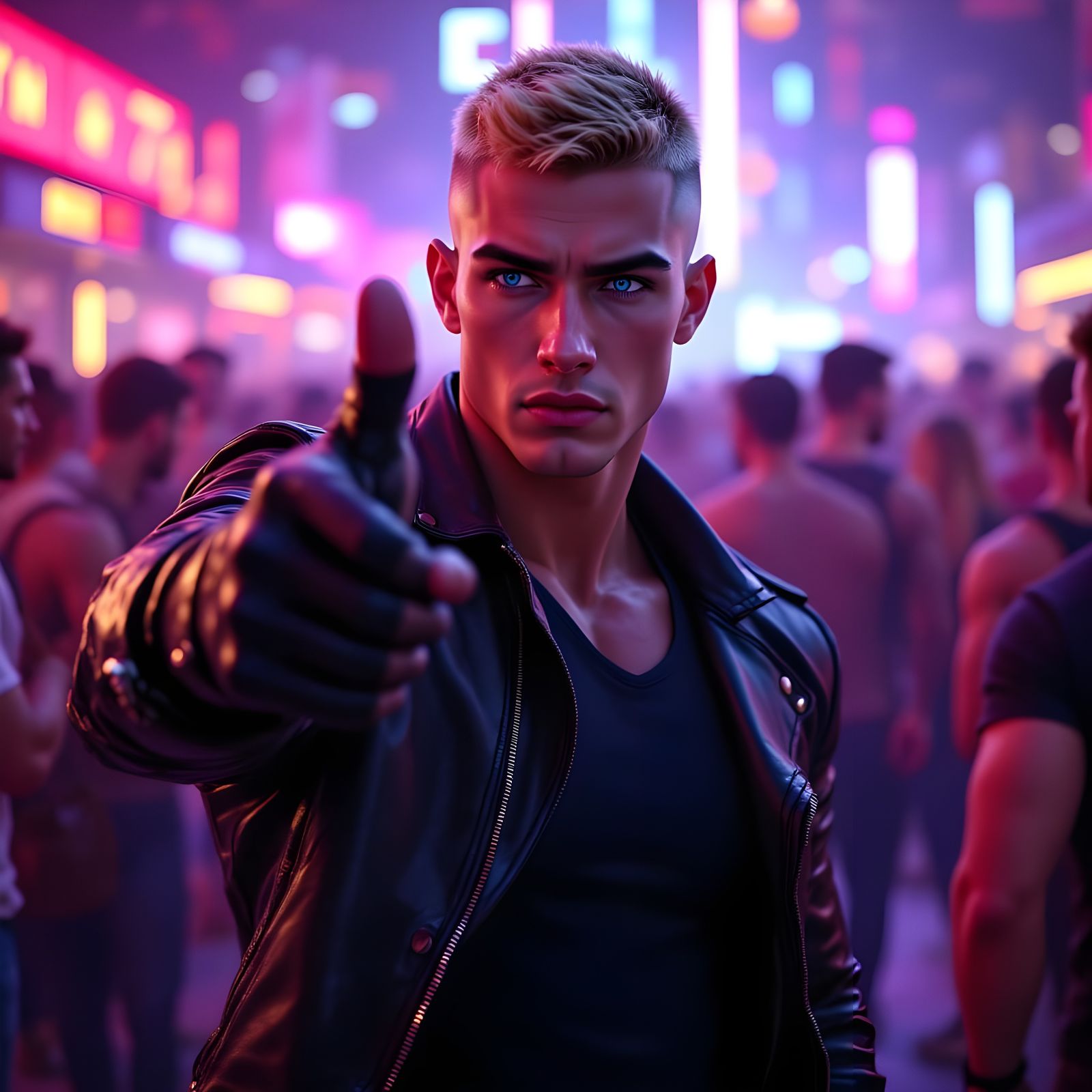 Nightclub Beckoning in WLOP Anime Art Style