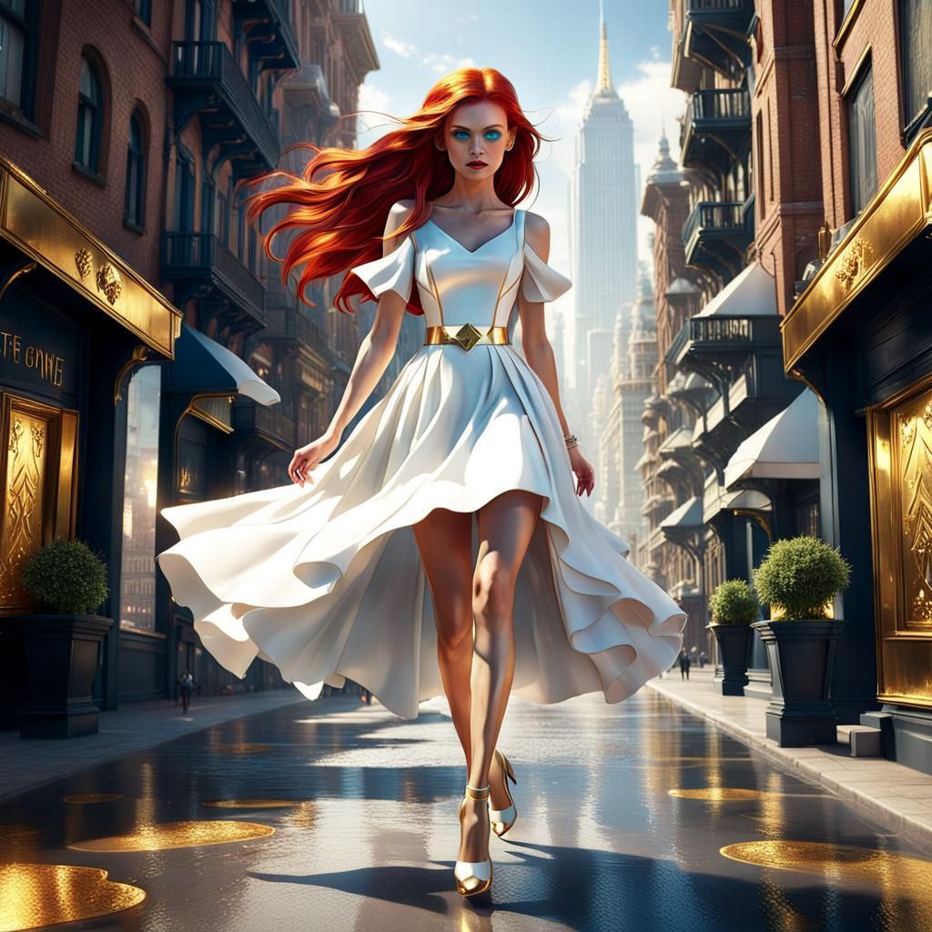 Golden City Walkway: Fantasy Concept Art