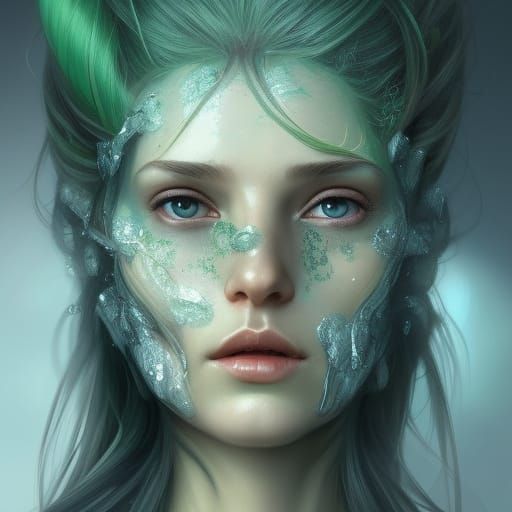 Winter Witch Portrait in Hyperdetailed Digital Art