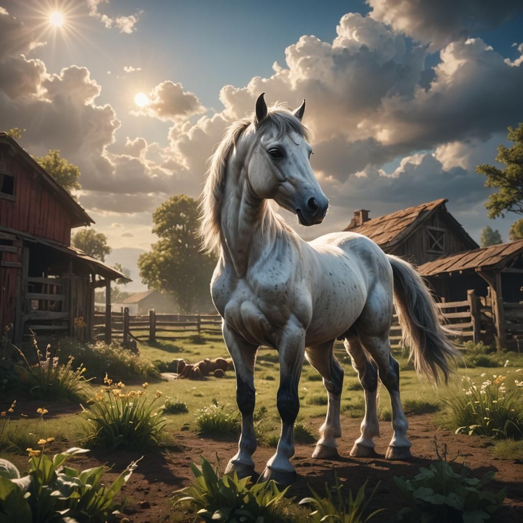 Foal in Divine Sunshine: Matte Painting