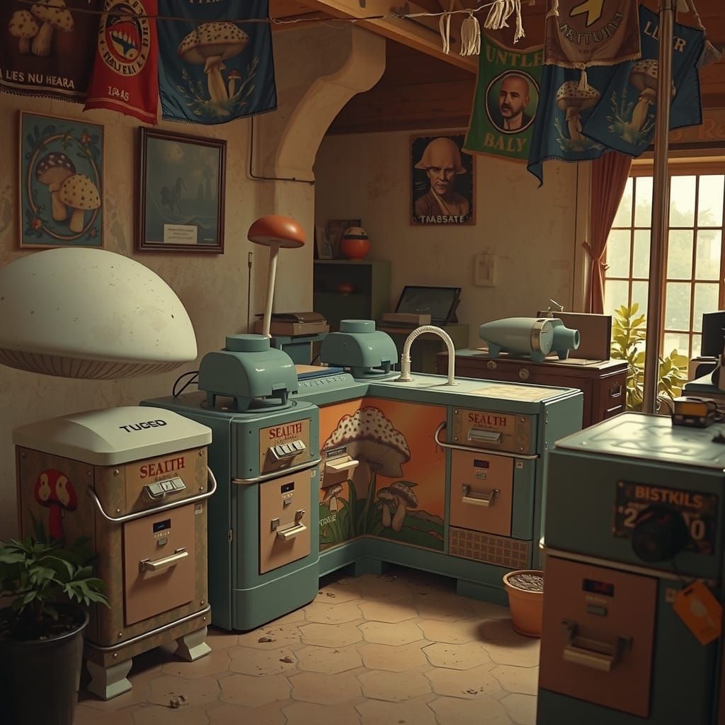 Mushroom District, 1848, in Hyperreal Style