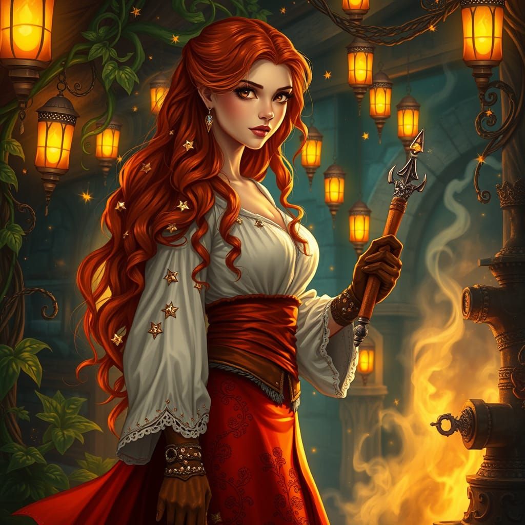 Enchanted Fae Blacksmith in Golden Light